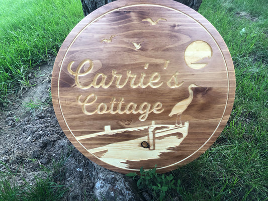 Custom Wooden Cottage Sign | Dock Sign | Personalized Lakehouse Decor |