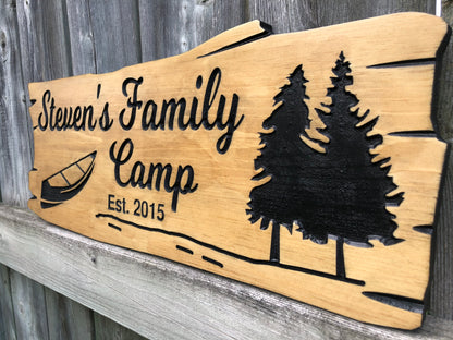 Custom Wooden Cottage Sign | Personalized Family Name Sign |