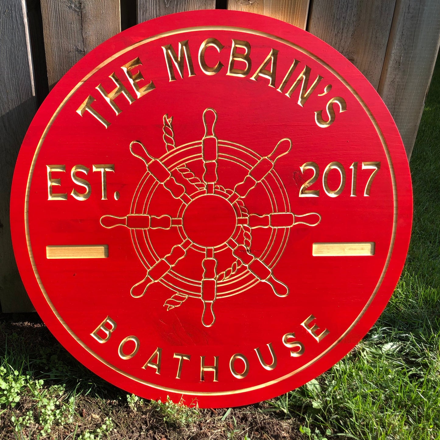 Custom Wooden Boathouse Sign | Personalized Wood Decor