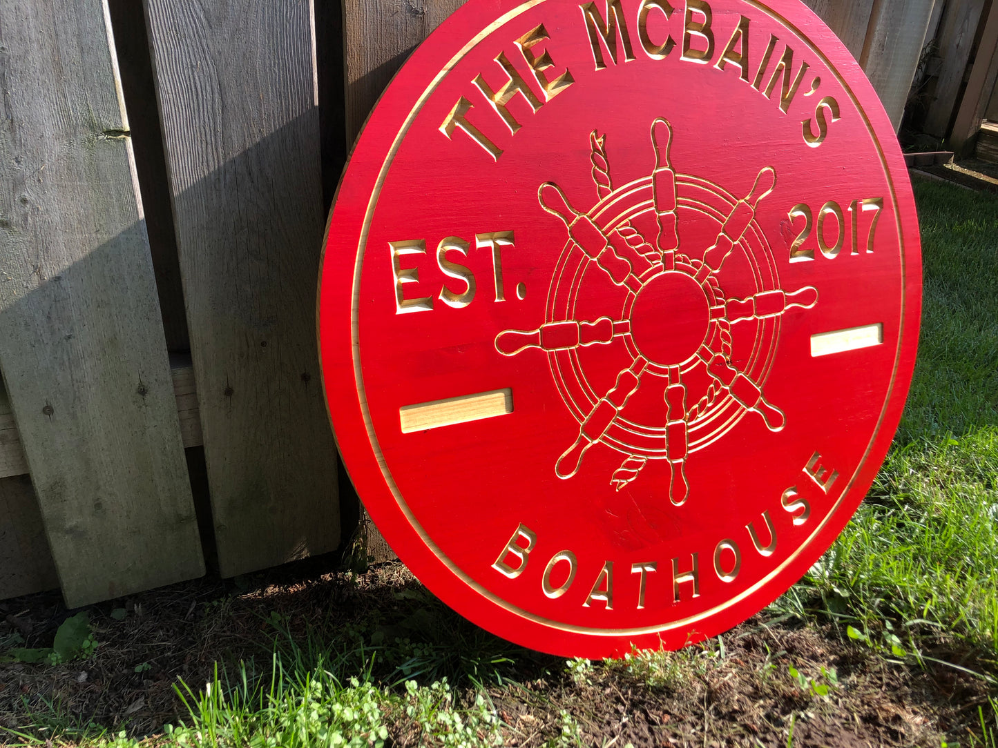 Custom Wooden Boathouse Sign | Personalized Wood Decor