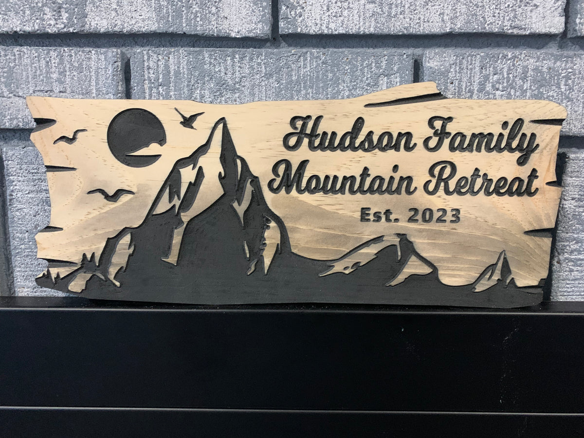 Rustic Retreat Sign Custom Wooden Mountain Retreat Sign | Personalized Wood Decor – Samgo ...