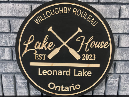 Custom Wooden Lakehouse Sign | Paddles Cottage | Personalized Cabin Decor |