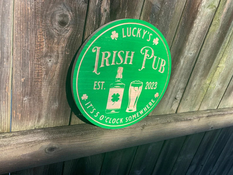 Custom Bar Sign | Personalized Wood Sign | Wooden Bar Sign | Custom Engraved Wood Sign | Irish Pub Sign