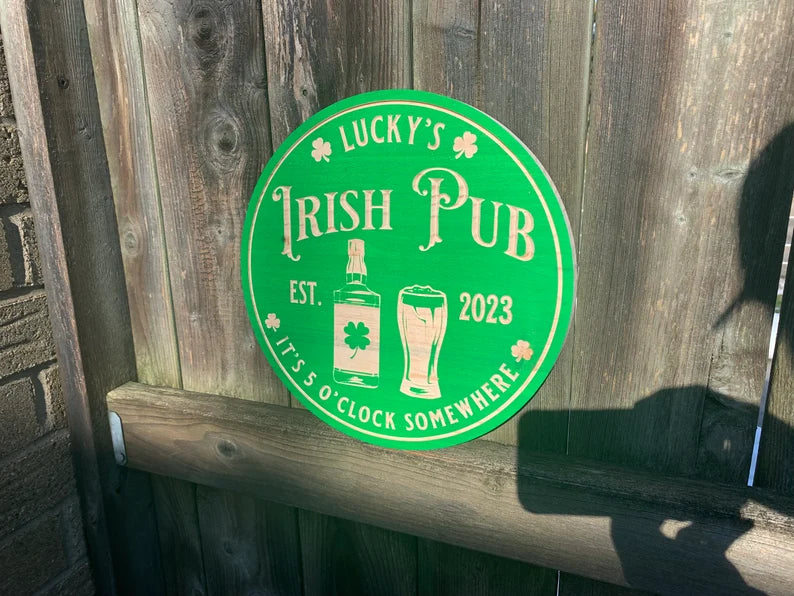 Custom Bar Sign | Personalized Wood Sign | Wooden Bar Sign | Custom Engraved Wood Sign | Irish Pub Sign