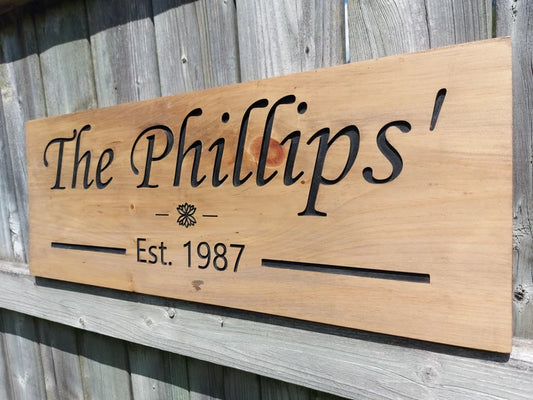 Personalized Family Name Sign | Custom Engraved Family Name Sign | Wood Carved Sign | Wooden Sign | Mother's Day | Home Wall Art