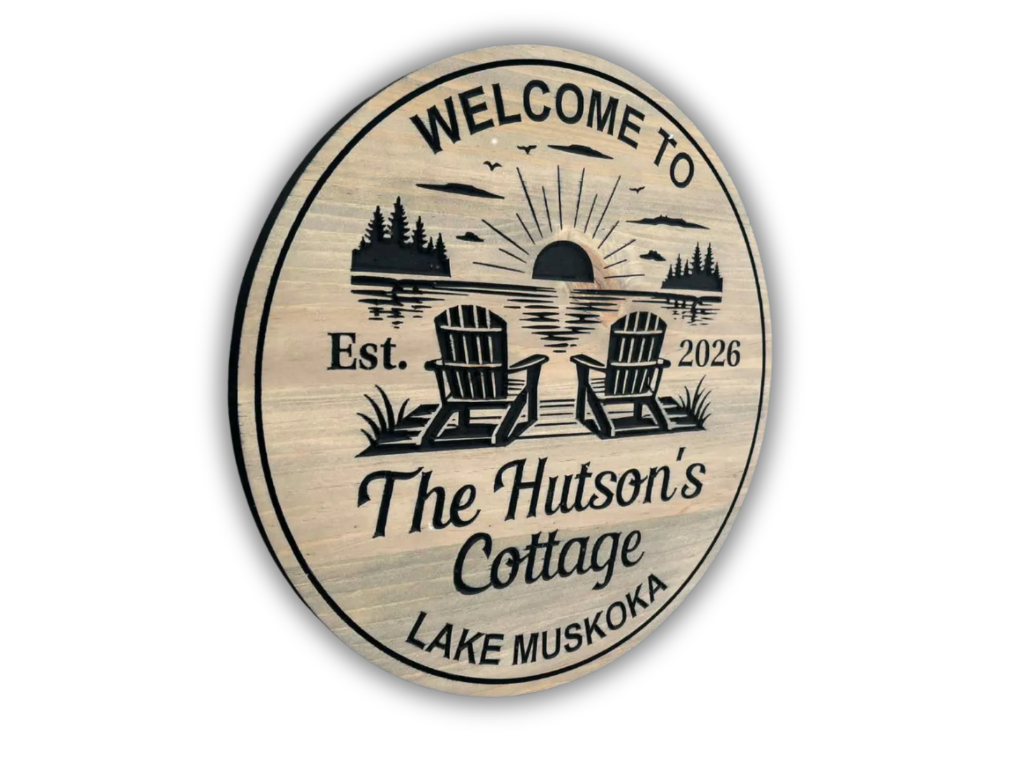 Cottage Sunset Scene Sign