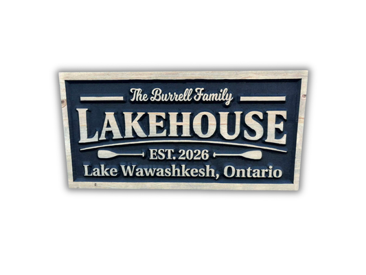 3D Lake House Wood Sign