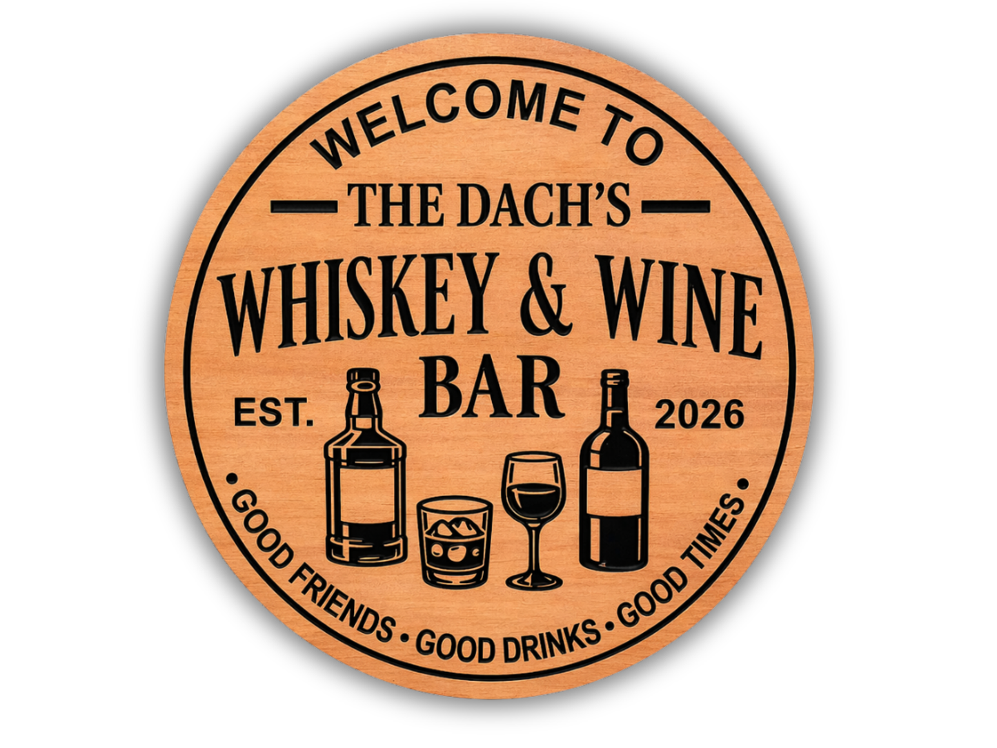 Whiskey and Wine Bar Sign
