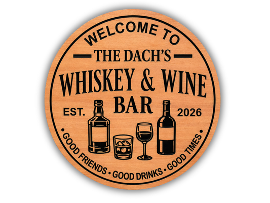 Whiskey and Wine Bar Sign