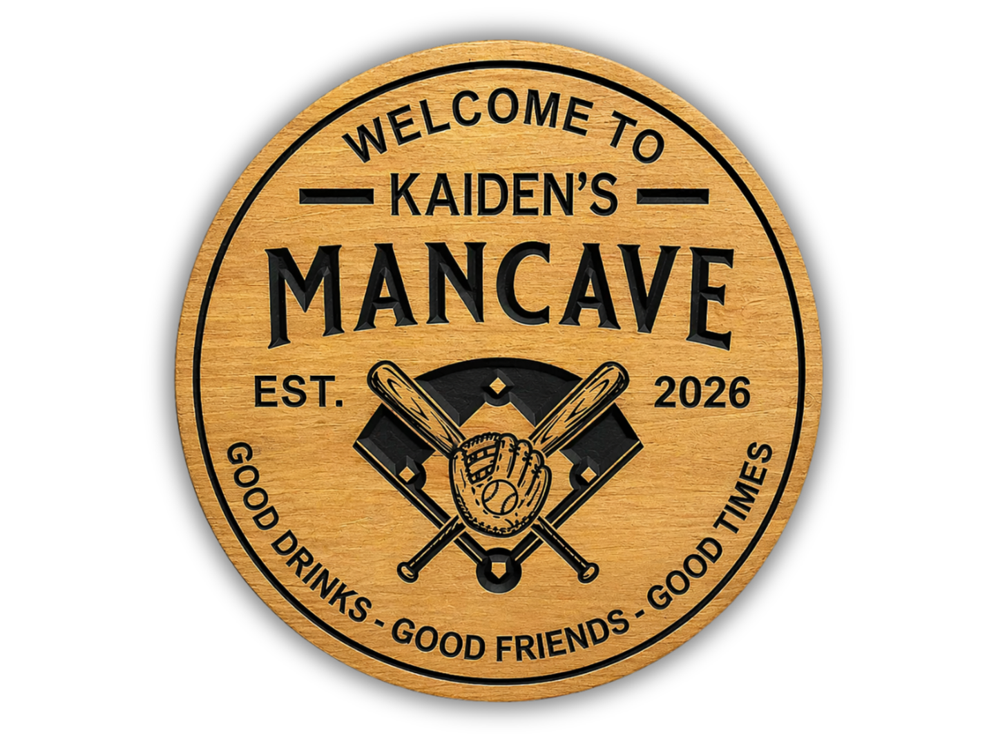 Baseball Mancave Sign