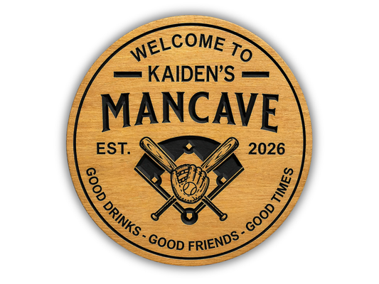 Baseball Mancave Sign