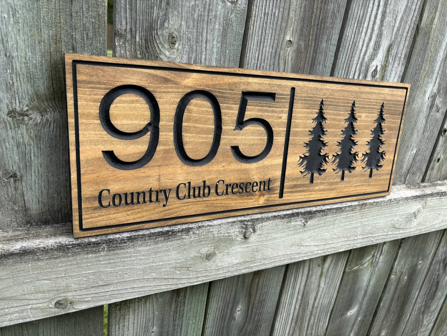 Wood Address Sign | House Number Sign