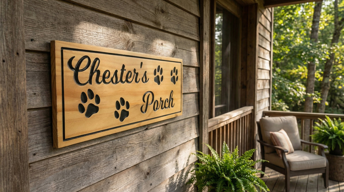 Custom Dog Pet Sign | Personalized Wood Decor – Samgo Woodworking