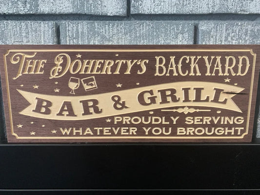 Custom BBQ Sign | Personalized Wood Sign | Wooden BBQ Sign | Custom Engraved Wood Sign