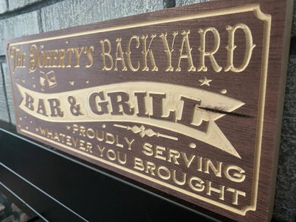 Custom BBQ Sign | Personalized Wood Sign | Wooden BBQ Sign | Custom Engraved Wood Sign