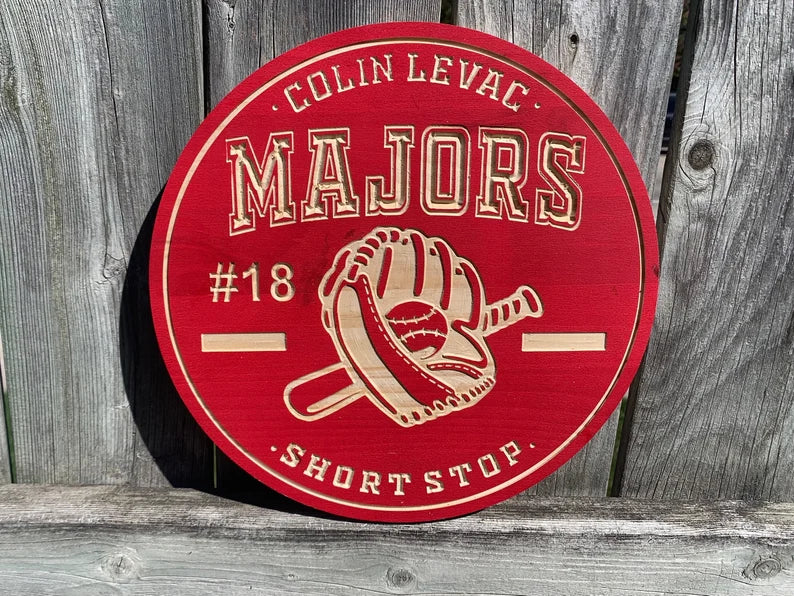 Custom Baseball Sign | Custom Name Engraving | Personalized Baseball Sign | Engraved Wooden Sign | Wood Sign