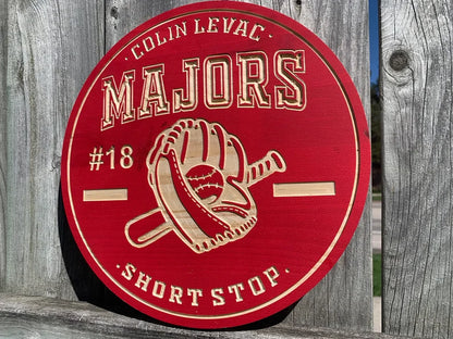 Custom Baseball Sign | Custom Name Engraving | Personalized Baseball Sign | Engraved Wooden Sign | Wood Sign