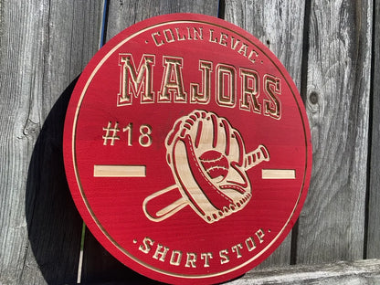 Custom Baseball Sign | Custom Name Engraving | Personalized Baseball Sign | Engraved Wooden Sign | Wood Sign