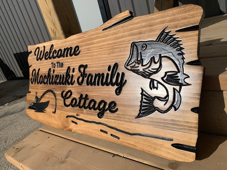 Outdoor Cottage Sign | Custom Cottage Sign | Wood Cottage Sign | Anniversary Gift | Welcome Sign | Rustic Cottage Sign | Engraved Sign