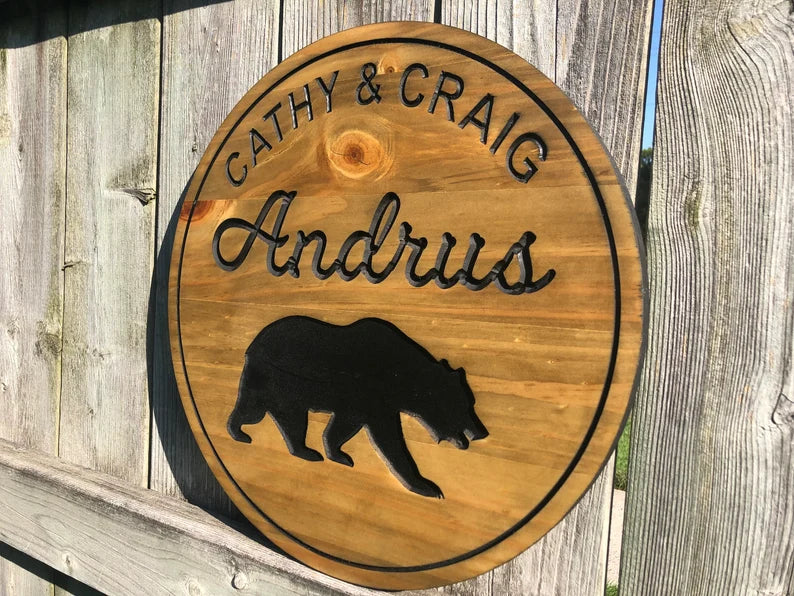 Custom Outdoor Cottage Sign | Personalized Wood Sign | Wooden Lakehouse Sign | Custom Engraved Wood Sign