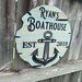 Custom Cottage Sign | Personalized Wood Sign | Wooden Lakehouse Sign | Custom anchor Wood Sign| Boathouse Sign | Lakehouse Sign | Boat Sign