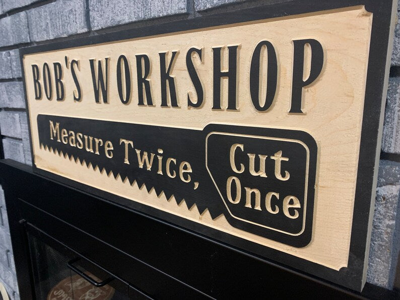 Personalized Garage Wood Sign, Custom Workshop Sign, Personalized Name Sign, Engraved Wood Sign, Wood Sign