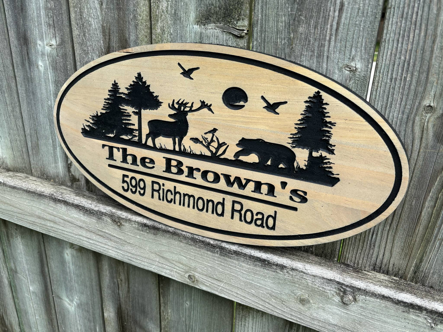 Wood Address Sign | Custom House Number