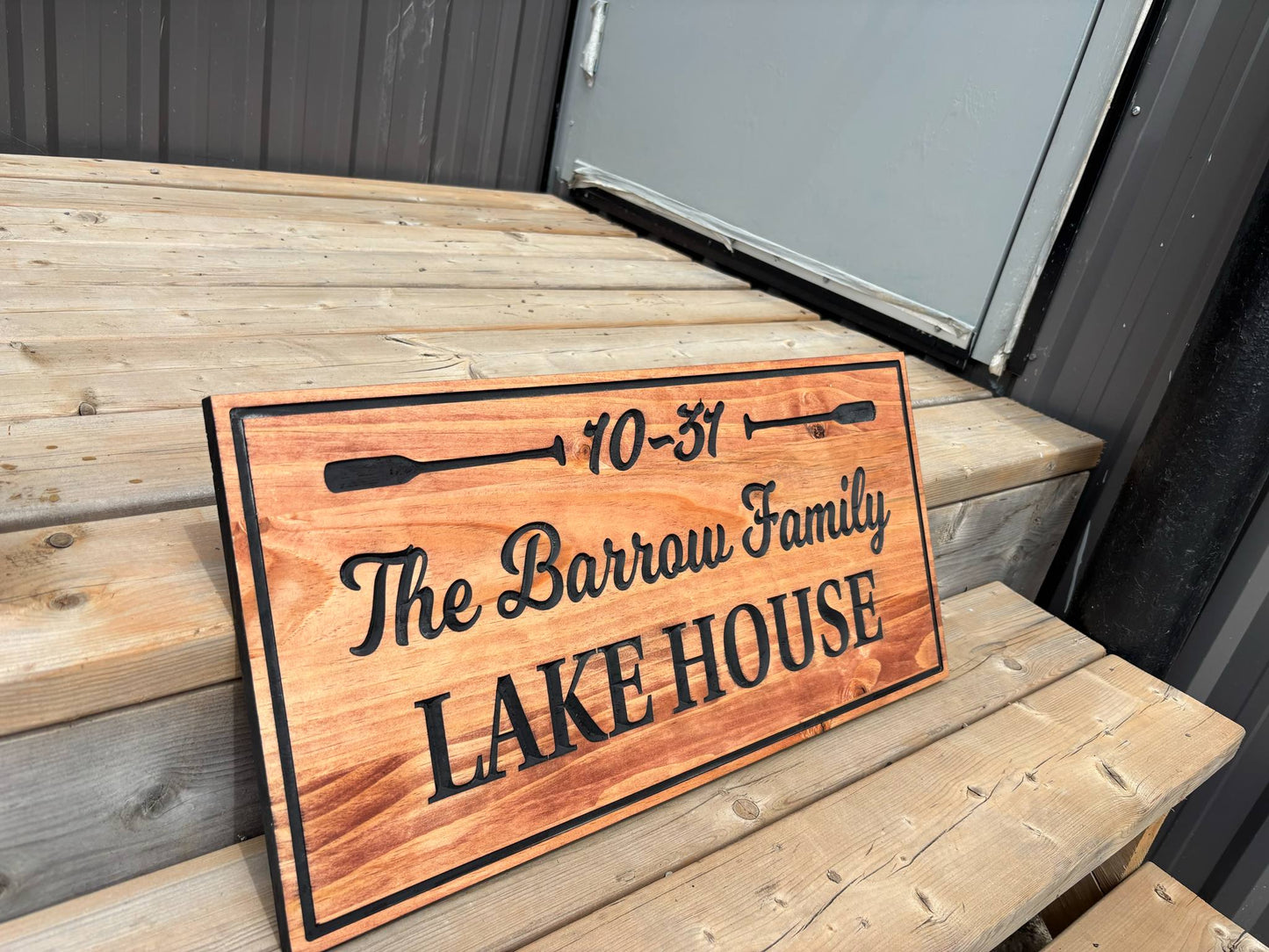 Personalized Family Name Sign | Lakehouse Wood Sign