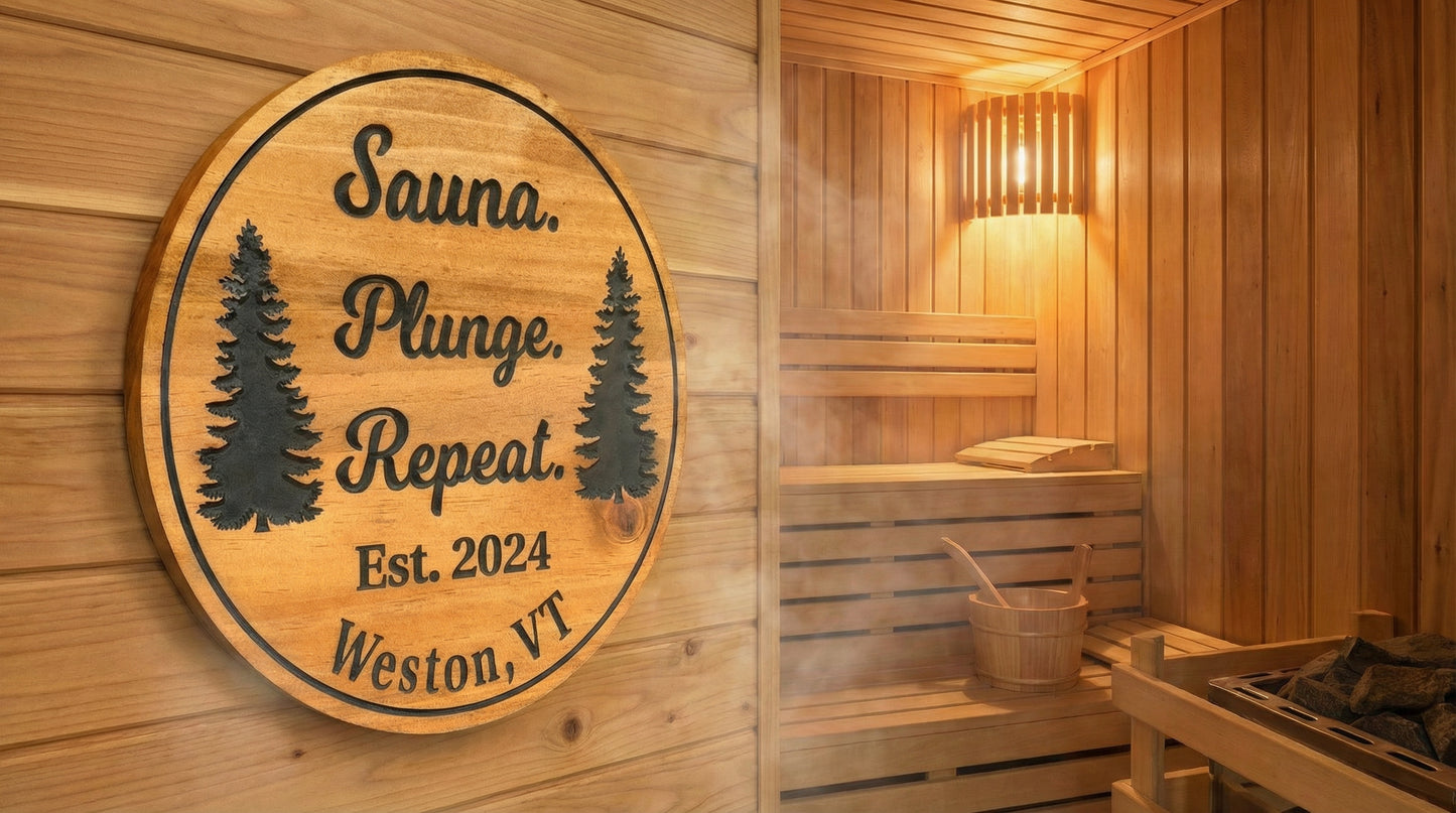 Personalized Wood Sign | Custom Sauna Sign