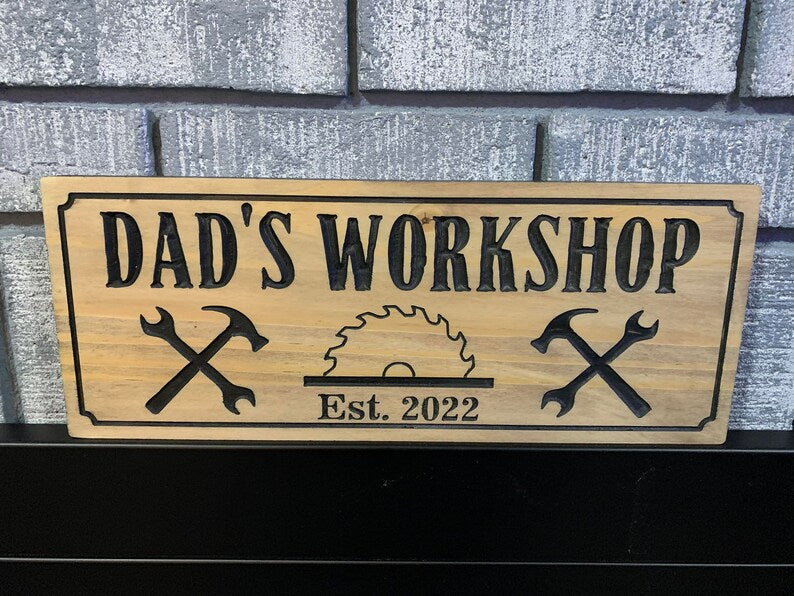 Personalized Workshop Sign | Custom Workshop Sign | Personalized Name Sign | Engraved Wooden Sign | Wood Sign