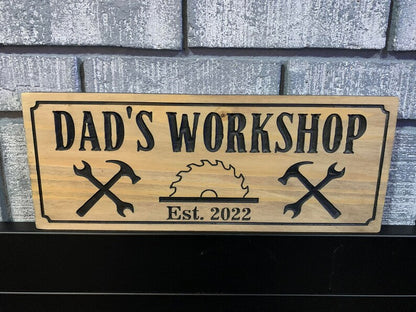 Personalized Workshop Sign | Custom Workshop Sign | Personalized Name Sign | Engraved Wooden Sign | Wood Sign