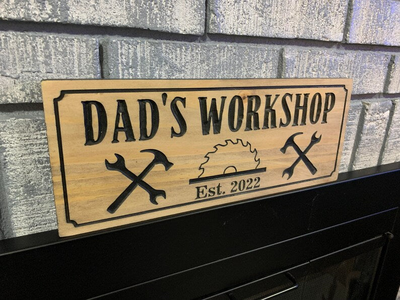 Personalized Workshop Sign | Custom Workshop Sign | Personalized Name Sign | Engraved Wooden Sign | Wood Sign