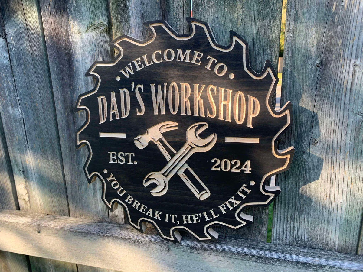 Custom Workshop sign | Wooden Workshop Sign – Samgo Woodworking