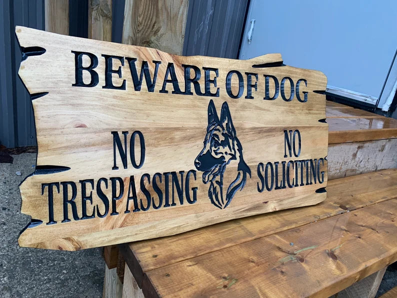 Outdoor Pet Sign Sign | Custom Cottage Sign | Wood Cottage Sign | No Tresspassing | Welcome Sign | Rustic Cottage Sign | Engraved Sign