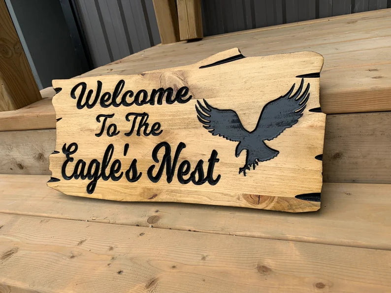 Outdoor Cottage Sign | Custom Cottage Sign | Wood Cottage Sign | Anniversary Gift | Welcome Sign | Rustic Cottage Sign | Engraved Sign