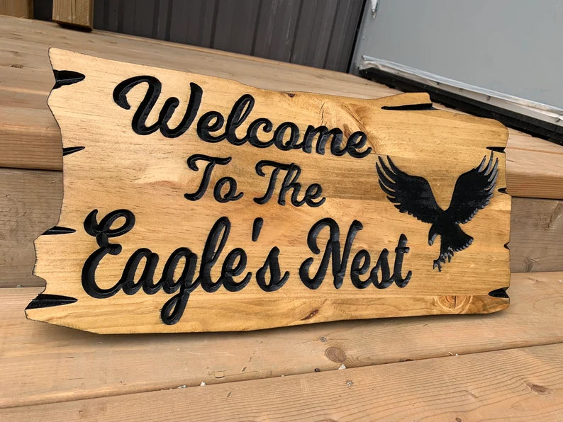 Outdoor Cottage Sign | Custom Cottage Sign | Wood Cottage Sign | Anniversary Gift | Welcome Sign | Rustic Cottage Sign | Engraved Sign