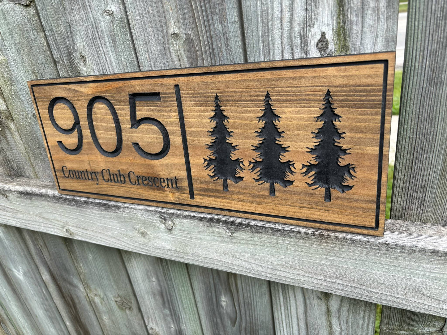 Wood Address Sign | House Number Sign