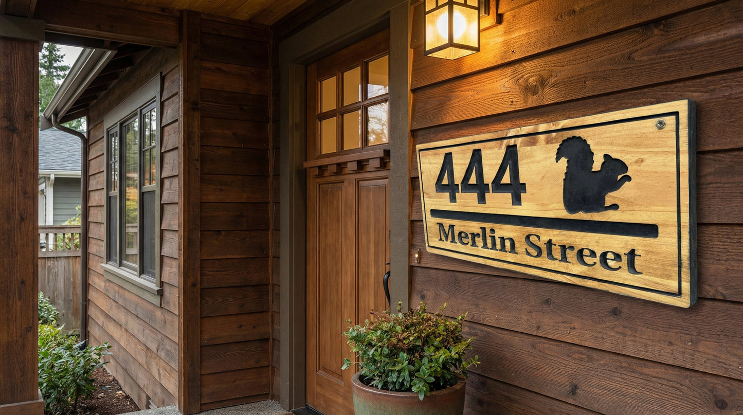 Wooden Address Sign | Custom House Number