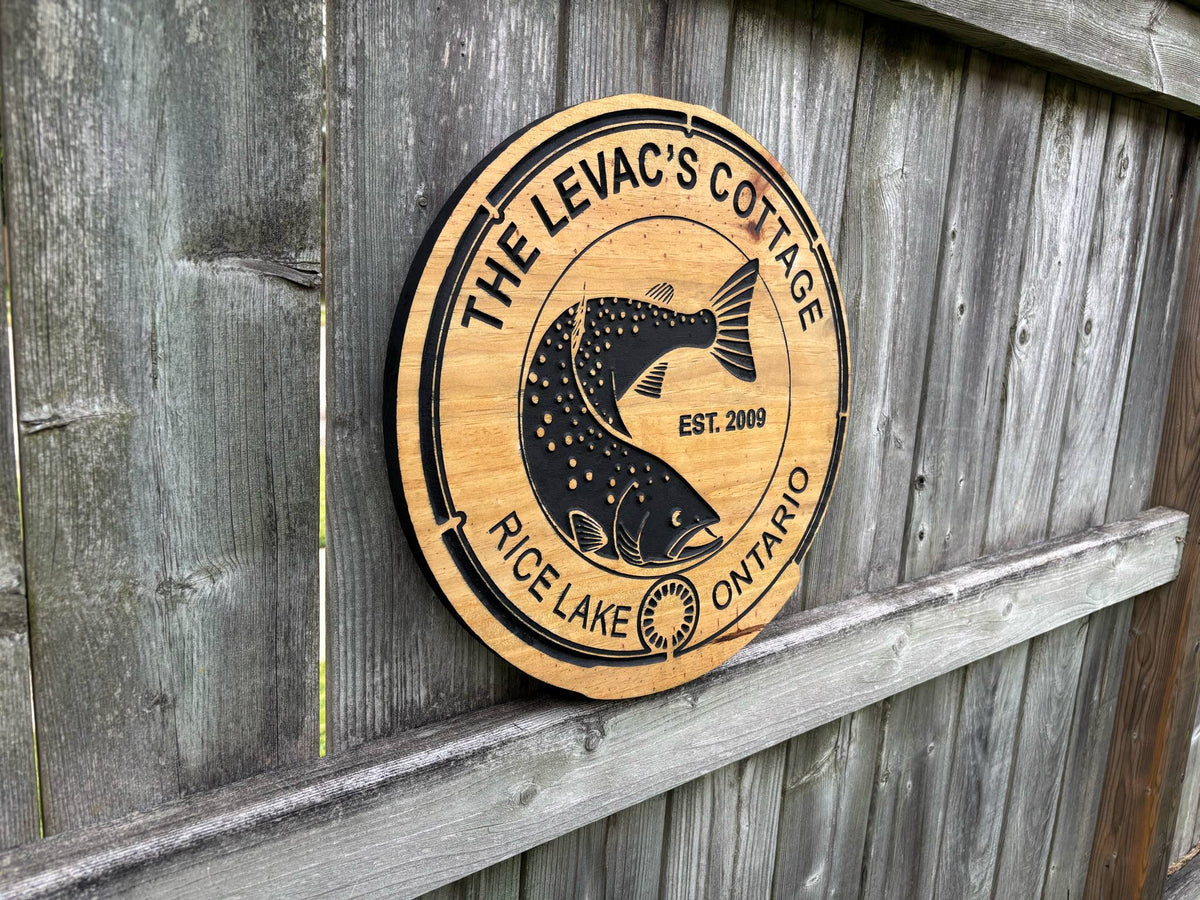 Custom Fish Signs Custom Fishing Sign – Personalized Lakehouse or Cabin Decor – Samgo ...