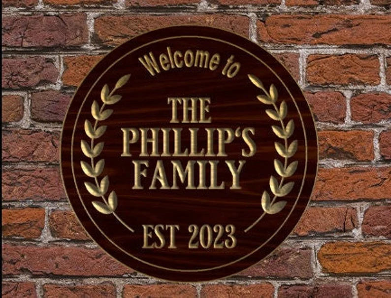 Custom Family Name Sign | Personalized Wood Sign | Wooden Family Name Sign | Custom Engraved Wood Sign