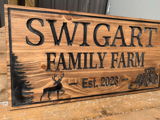 Custom Rustic Farm Sign – Personalized Engraved Wooden Sign for Farm, Ranch, or Cottage Decor