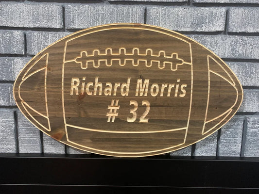 Custom Football Sign | Custom Name Engraving | Personalized Football Sign | Engraved Wooden Sign | Wood Sign