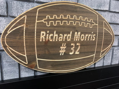 Custom Football Sign | Custom Name Engraving | Personalized Football Sign | Engraved Wooden Sign | Wood Sign