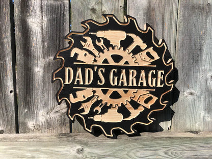 Custom Workshop sign | Wooden Workshop Sign | Custom Engraved Wood Sign | Outdoor Engraved Garage Sign | Round Sign | Rustic Sign | Circle