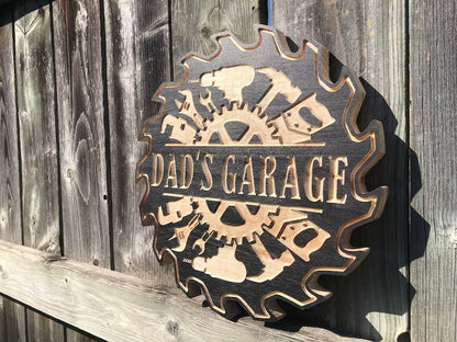 Custom Workshop sign | Wooden Workshop Sign | Custom Engraved Wood Sign | Outdoor Engraved Garage Sign | Round Sign | Rustic Sign | Circle