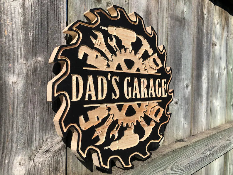 Custom Workshop sign | Wooden Workshop Sign | Custom Engraved Wood Sign | Outdoor Engraved Garage Sign | Round Sign | Rustic Sign | Circle