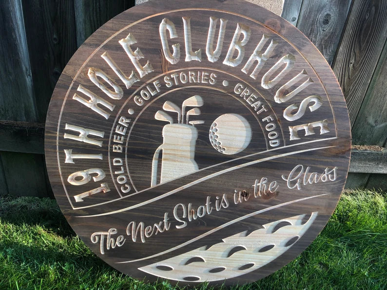 Custom Golf Sign | Custom Name Engraving | Personalized Golf Sign | Father's Day Gift | Engraved Wooden Sign | Wood Sign