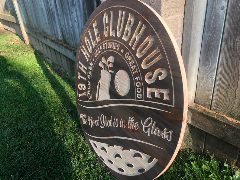 Custom Golf Sign | Custom Name Engraving | Personalized Golf Sign | Father's Day Gift | Engraved Wooden Sign | Wood Sign