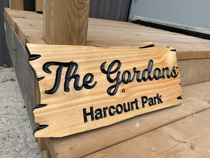 Outdoor Family Name Sign | Custom Cottage Sign | Wood Cottage Sign | Anniversary Gift | Welcome Sign | Rustic Cottage Sign | Engraved Sign