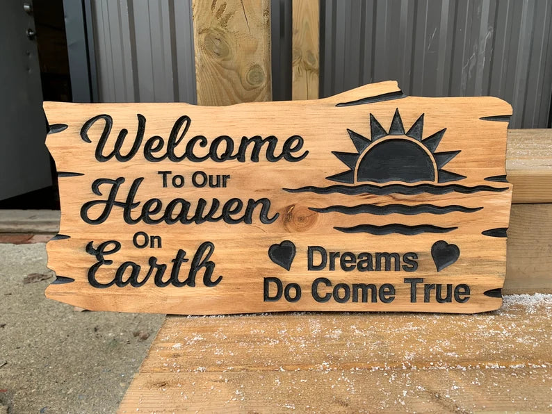 Outdoor Cottage Sign | Custom Cottage Sign | Wood Cottage Sign | Anniversary Gift | Welcome Sign | Rustic Cottage Sign | Engraved Sign